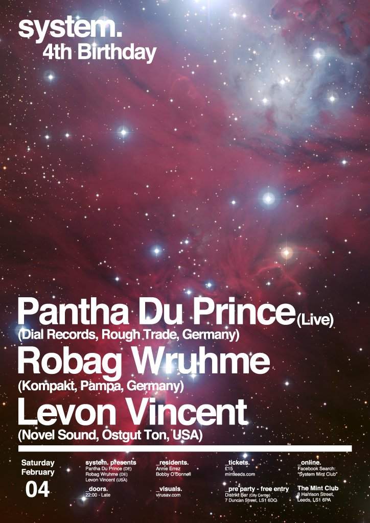 System 4th Birthday - Pantha Du Prince, Robag Wruhme & Levon Vincent - Página frontal
