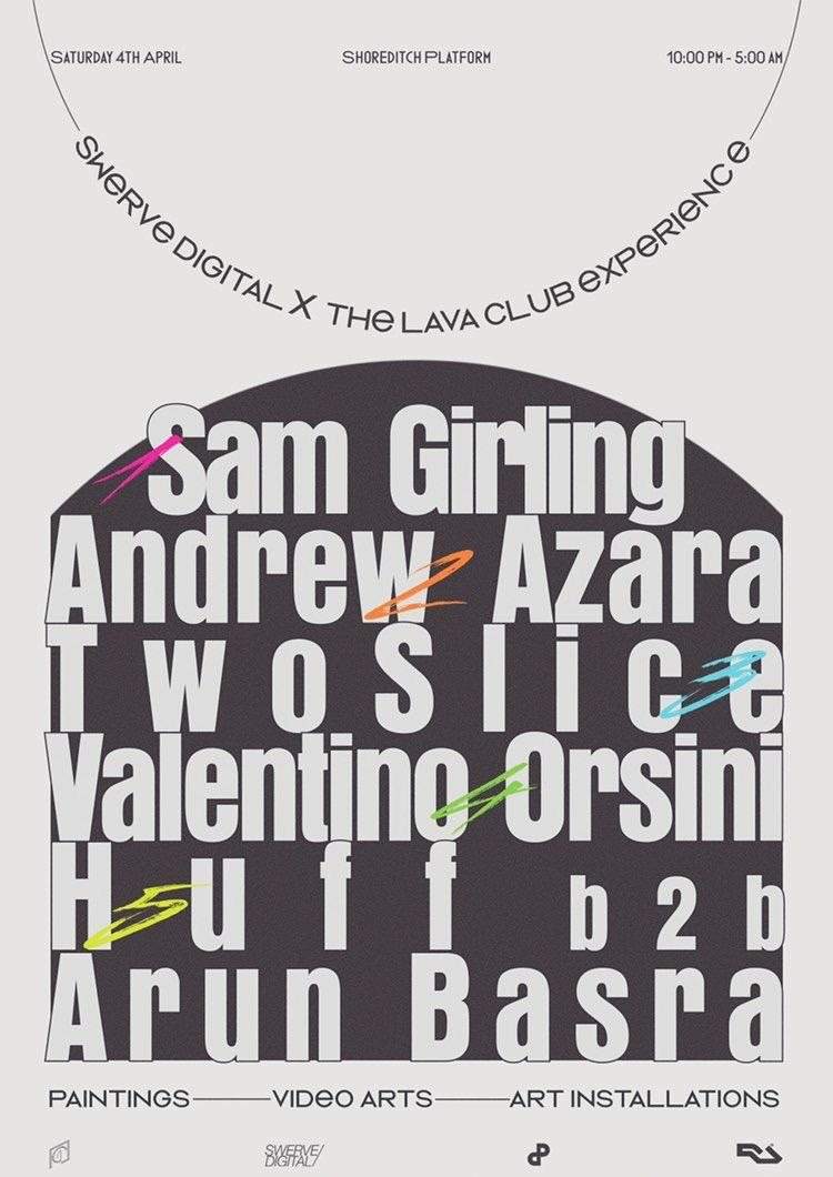 [Postponed] Swerve Digital x The Lava Club Experience [Sam Girling & Andrew Azara] - フライヤー表