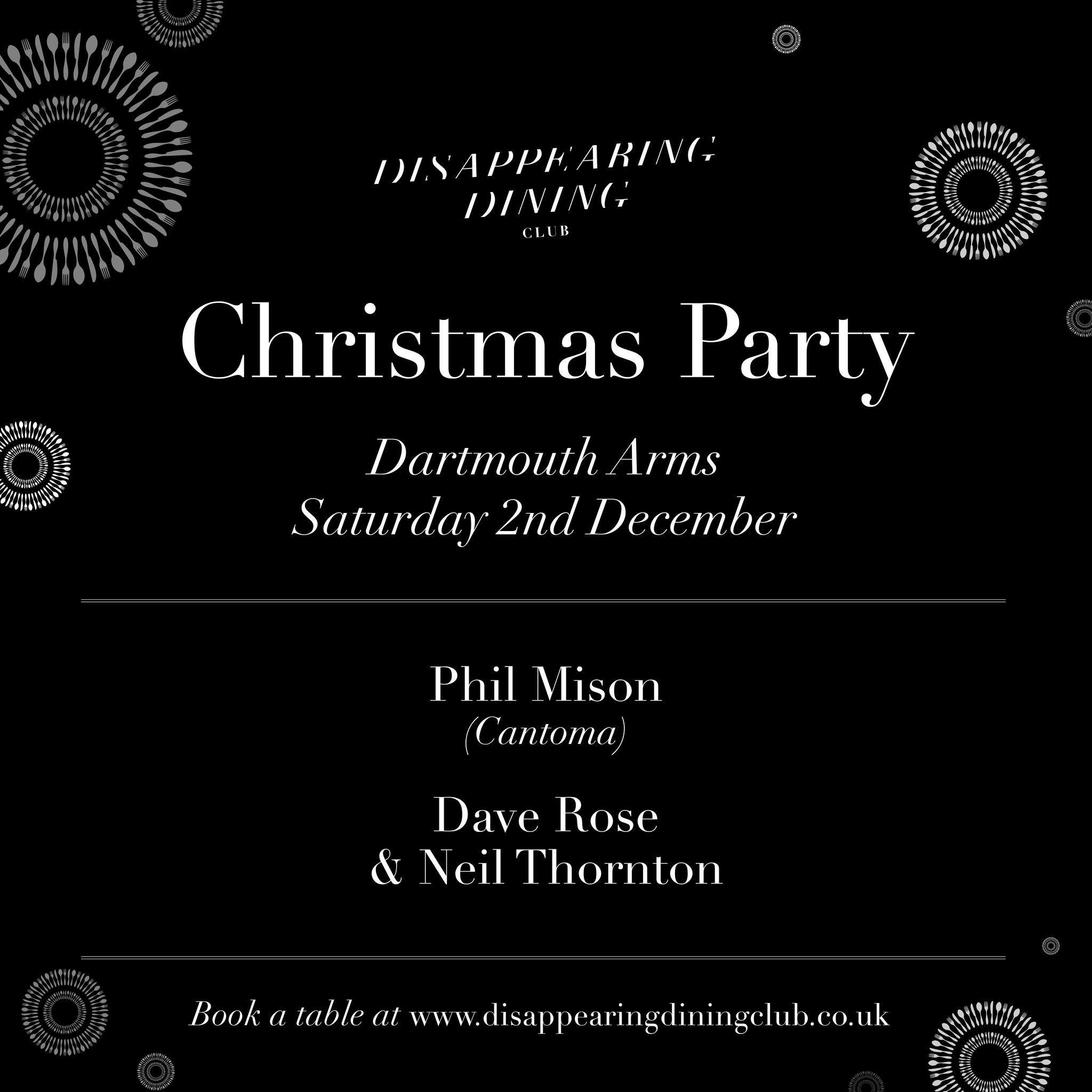 Disappearing Dining Club's Christmas Party with Phil Mison - フライヤー表