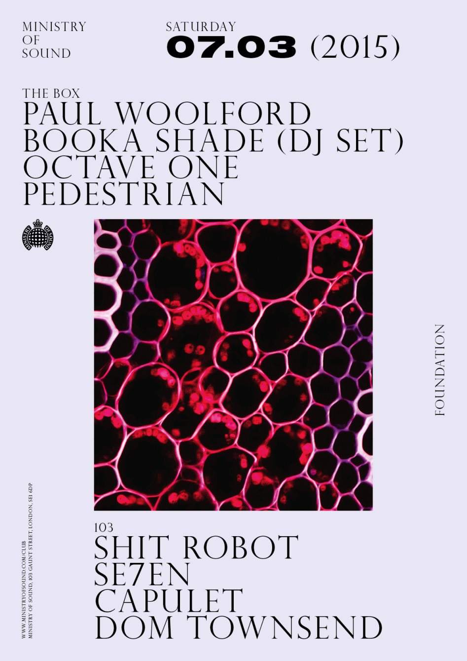 Paul Woolford + Booka Shade + Octave One + Pedestrian + Shit Robot - フライヤー表
