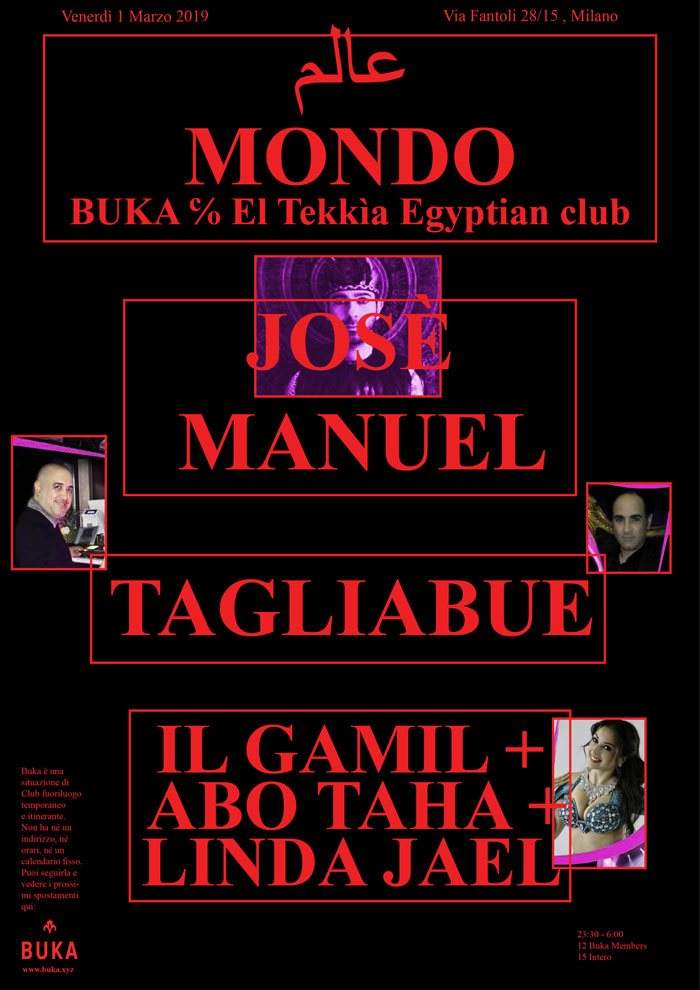 BUKA - Mondo con Josè Manuel - フライヤー表