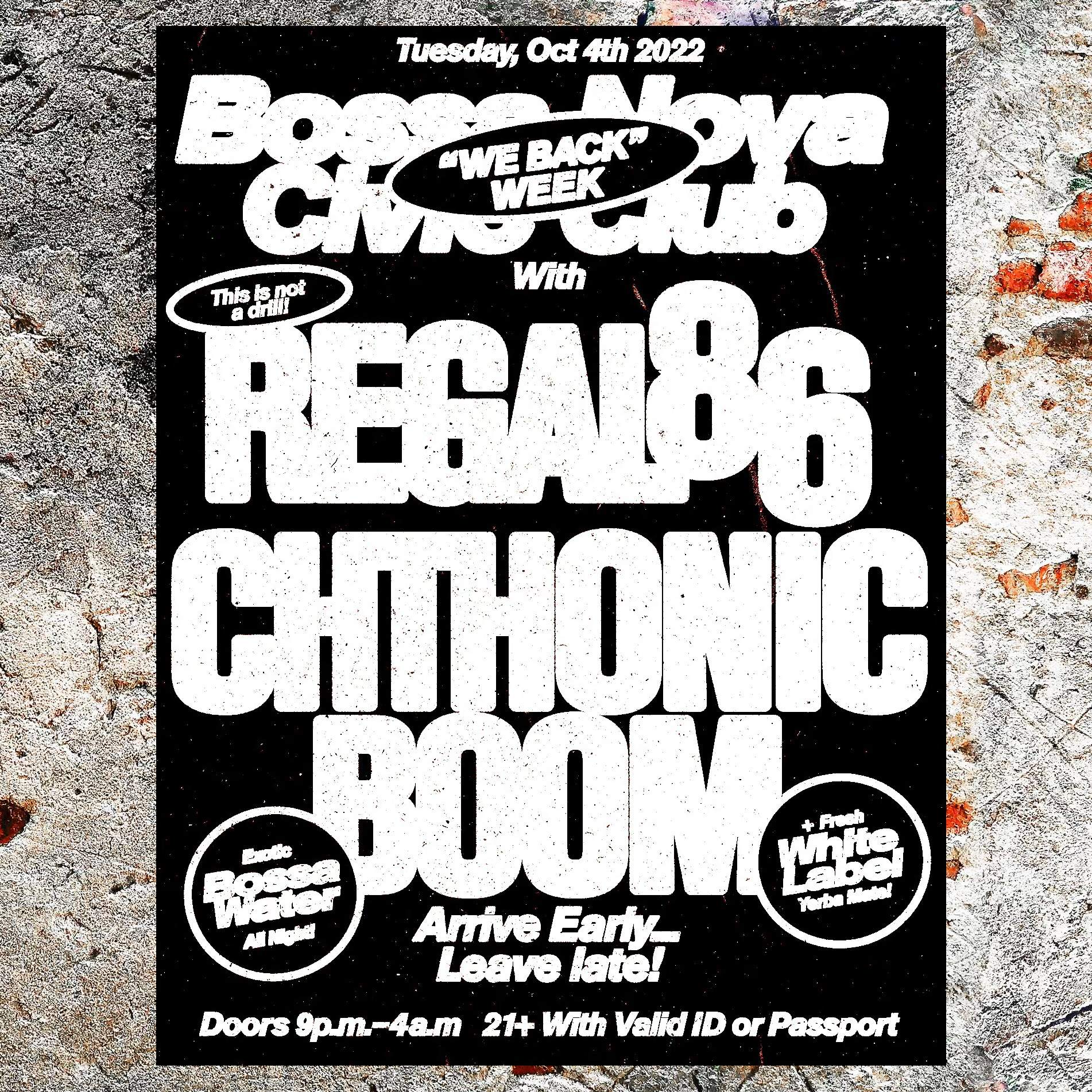 Regal86 and Chthonic Boom at Bossa Nova Civic Club New York