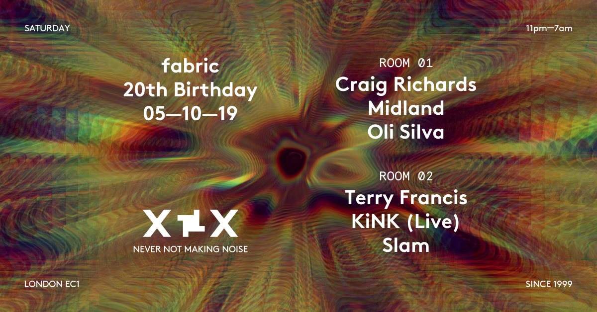 fabric XX: Craig Richards, Midland, KiNK (Live) & Slam - フライヤー表
