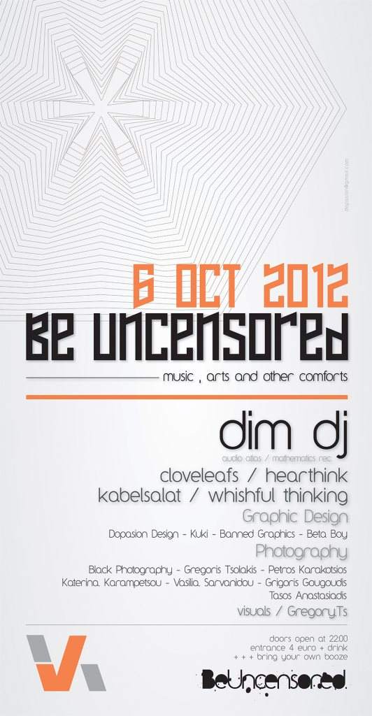 Be Uncensored presents Dimdj - フライヤー表