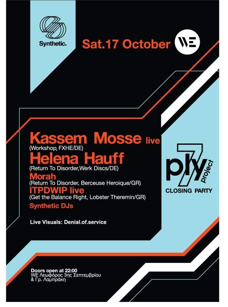 Synthetic with Kassem Mosse-Live, Helena Hauff & More - Página frontal