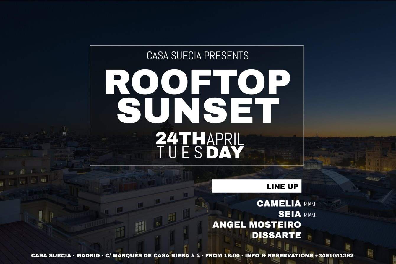 Rooftop Sunset w. Camelia, Seia, Angel Mosteiro, Dissarte - Página frontal
