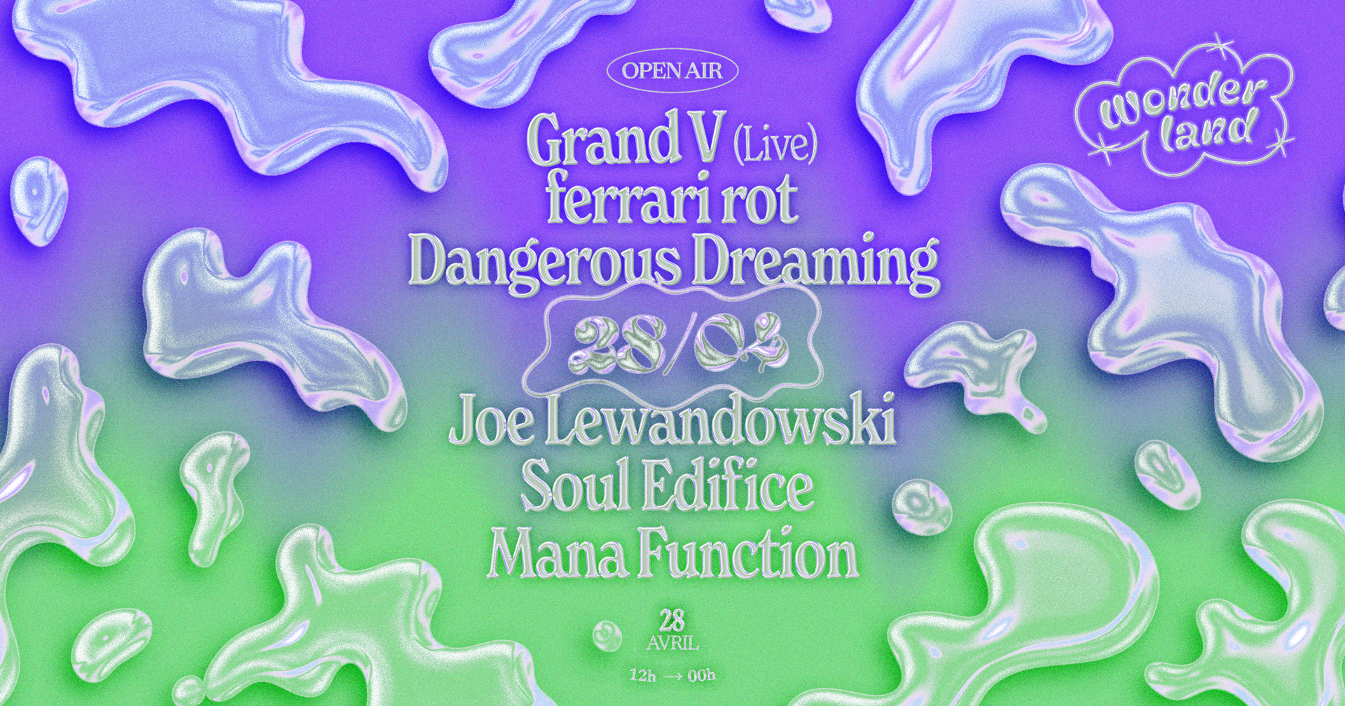 Wonderland invite: Grand V (LIVE) - ferrari rot - dangerous dreaming - フライヤー表