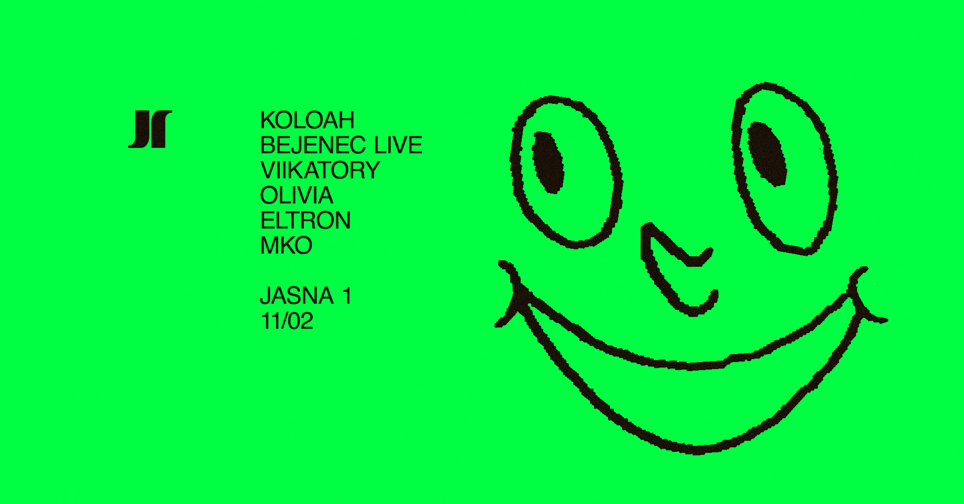 J1| Koloah, Bejenec LIVE, Viikatory, Olivia, Eltron, MKO - Página frontal
