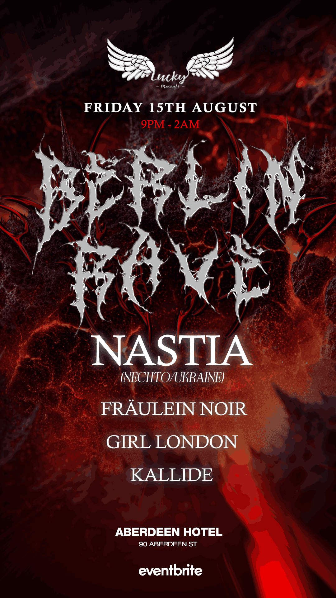 BERLIN RAVE (Perth) ft Nastia (Nechto/Ukraine) at TBA - ABERDEEN HOTEL ...