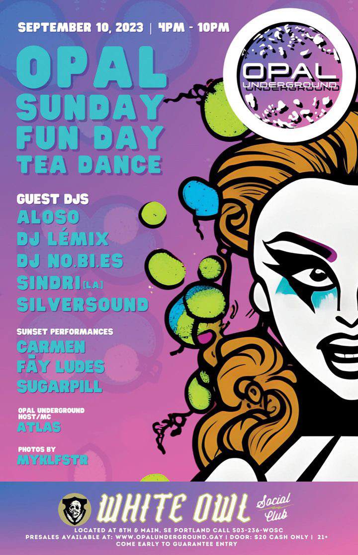 Opal Underground: Sunday Funday Tea Dance - Página trasera