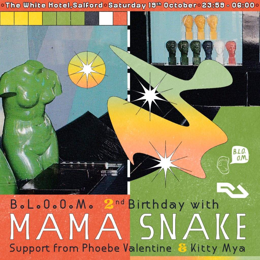 B.L.O.O.M. 2nd Birthday with Mama Snake (Extended Set) - Flyer-Vorderseite