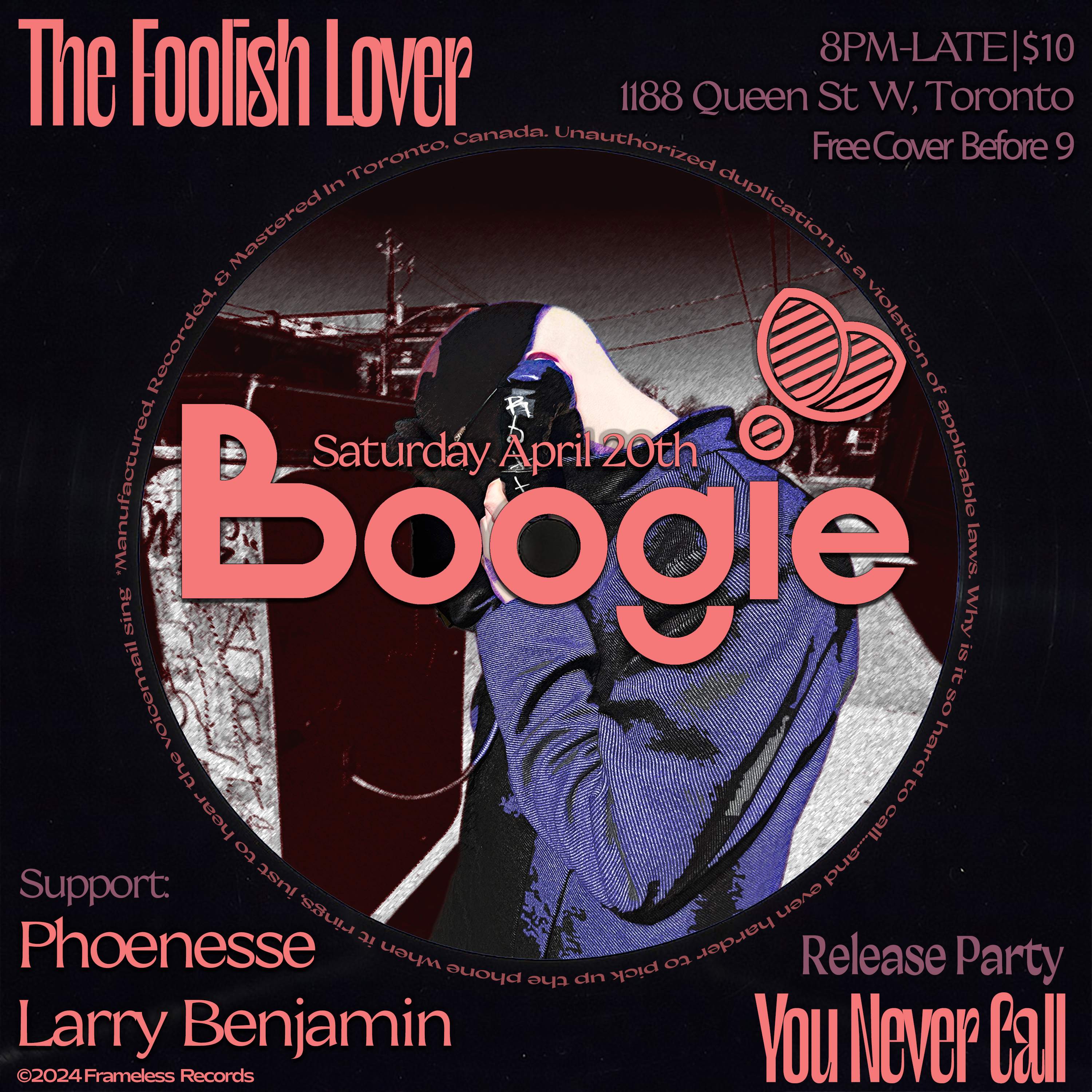 The Foolish Lover - 'You Never Call' Release Party - Página frontal