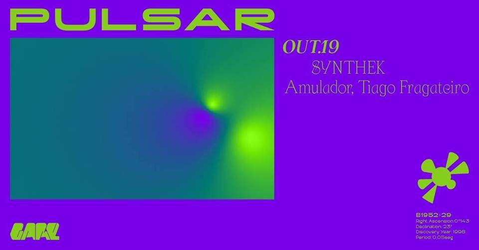 Pulsar with Synthek, Tiago Fragateiro, Amulador. - フライヤー表