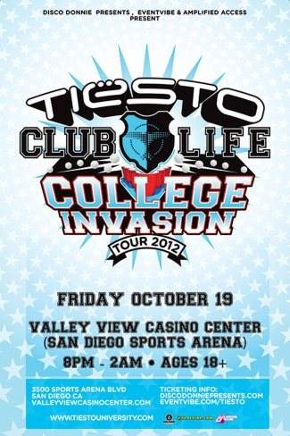 Eventvibe Pres. Tiesto College Invasion Tour - フライヤー表