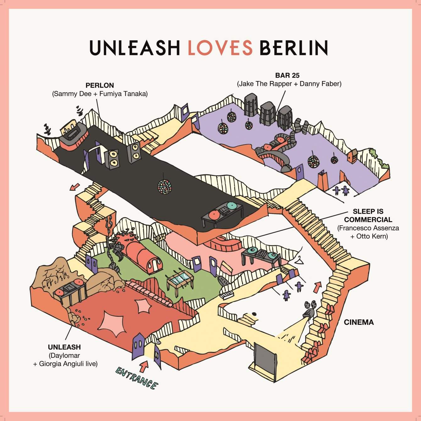 Unleash Loves Berlin w. Sammy Dee, Fumiya Tanaka, Danny Faber, Jake The Rapper & More - Página trasera