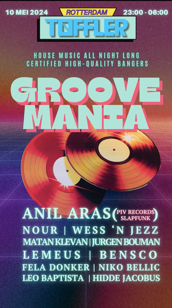 Groove Mania with Anil Aras (Slapfunk, PIV records) NOUR - フライヤー表