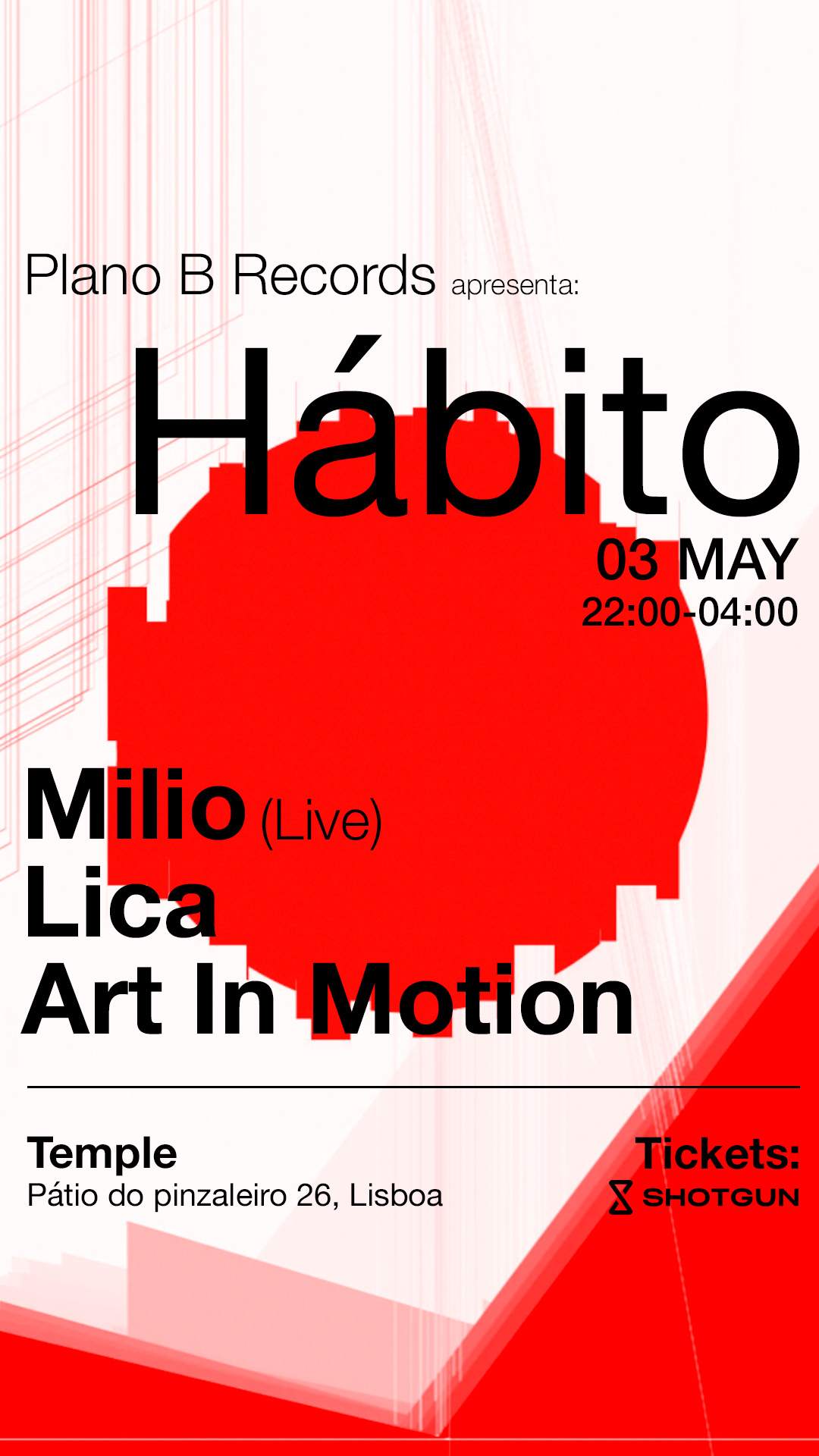 Hábito with Milio Live + LICA + Art In Motion - フライヤー表