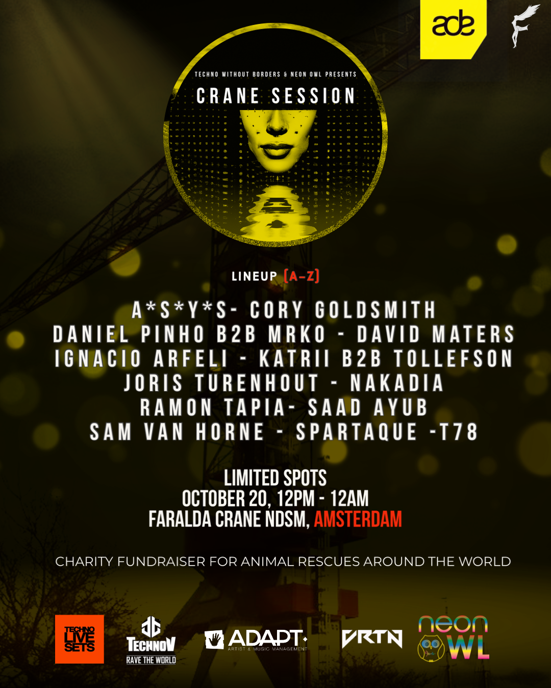 Techno Without Borders & Neon Owl presents: Crane Session - フライヤー表