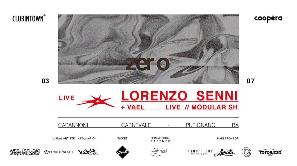 03.07.21 Zero presents Lorenzo Senni Live - Página frontal