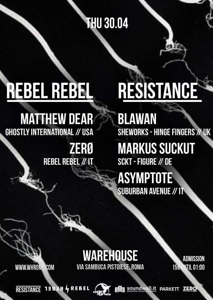 Warehouse Feat. Rebel Rebel and Resistance is Techno - Página frontal