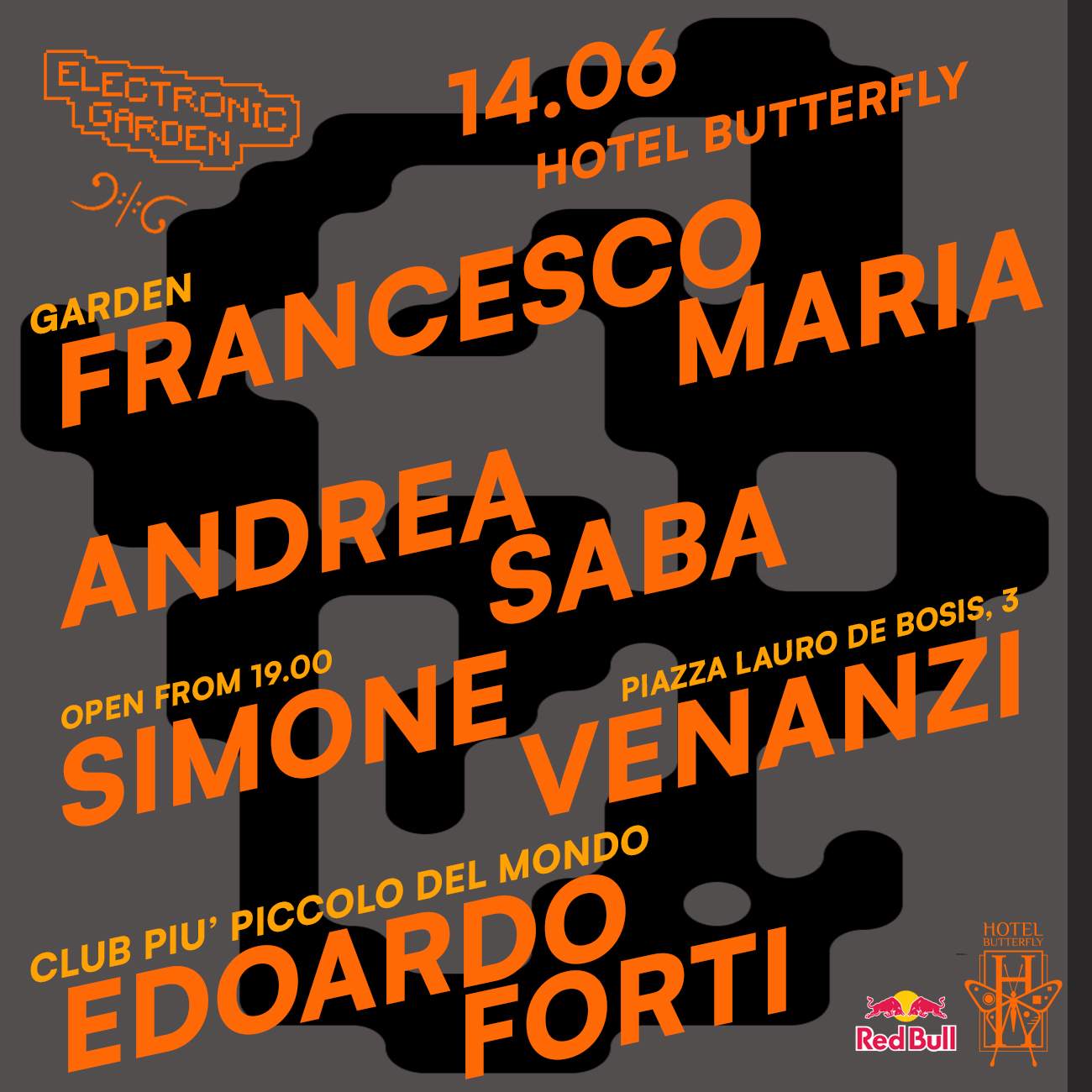 Electronic Garden: Francesco Maria, Andrea Saba, Simone Venanzi, Edoardo Forti - Página frontal