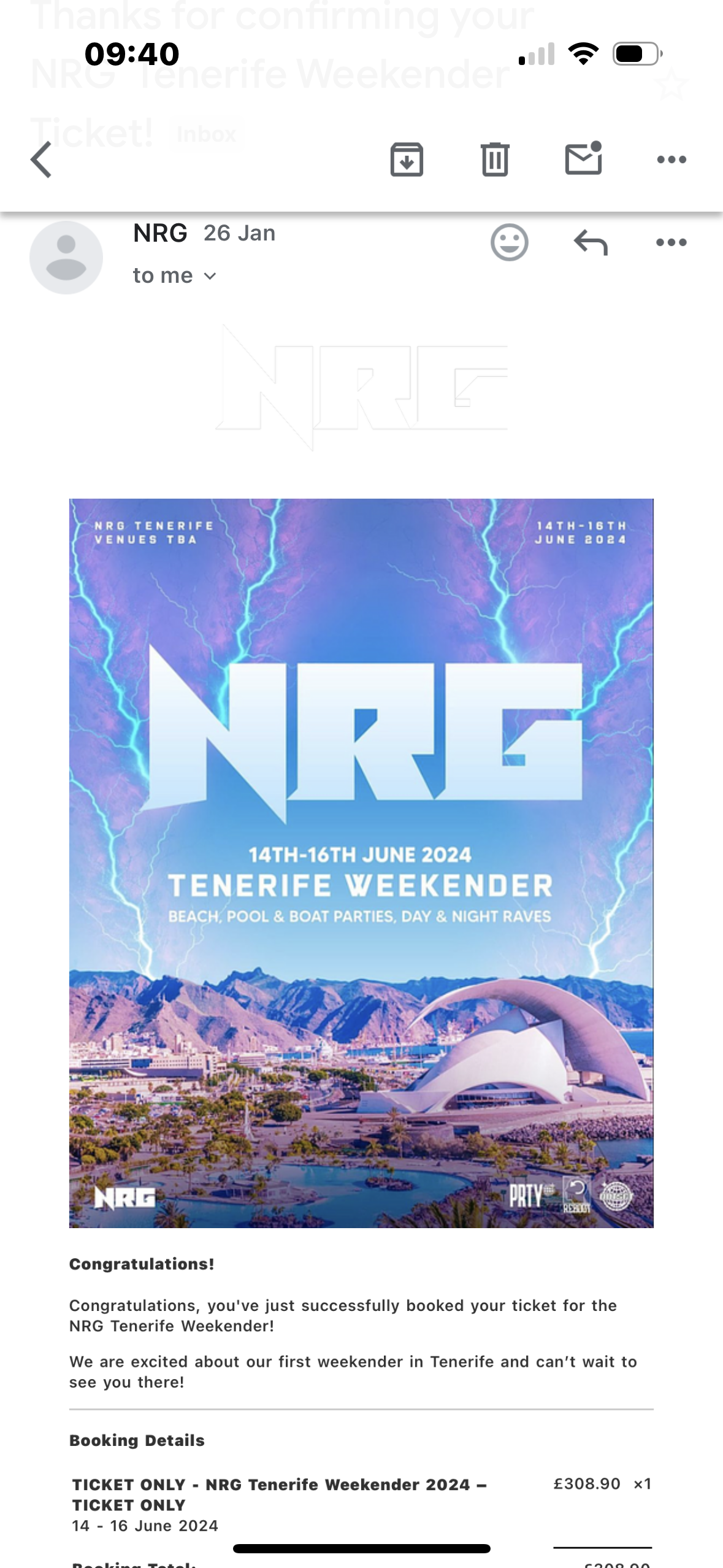 NRG Tenerife 2024 - フライヤー表