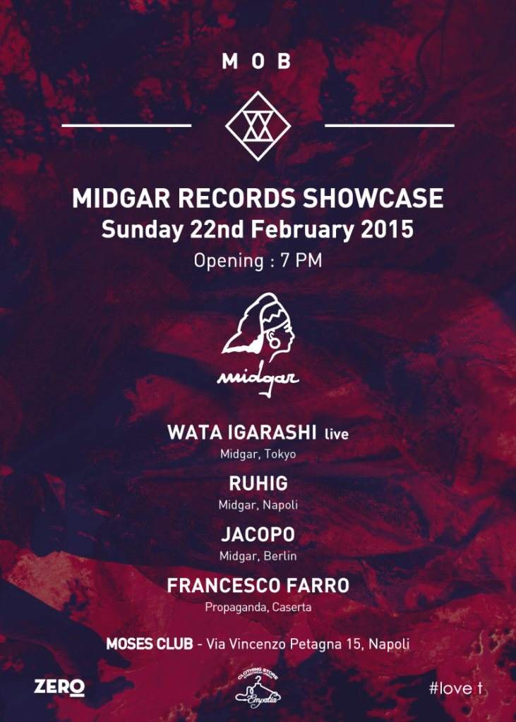 Mob Pres. Midgar Showcase with Wata Igarashi, Ruhig, Jacopo, Francesco Farro - フライヤー裏