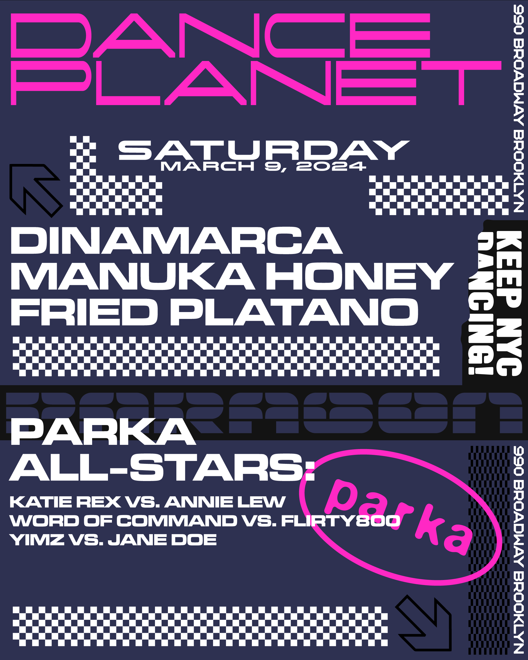 Dance Planet: Dinamarca, Manuka Honey, Fried Platano + Parka All-Stars - Página frontal