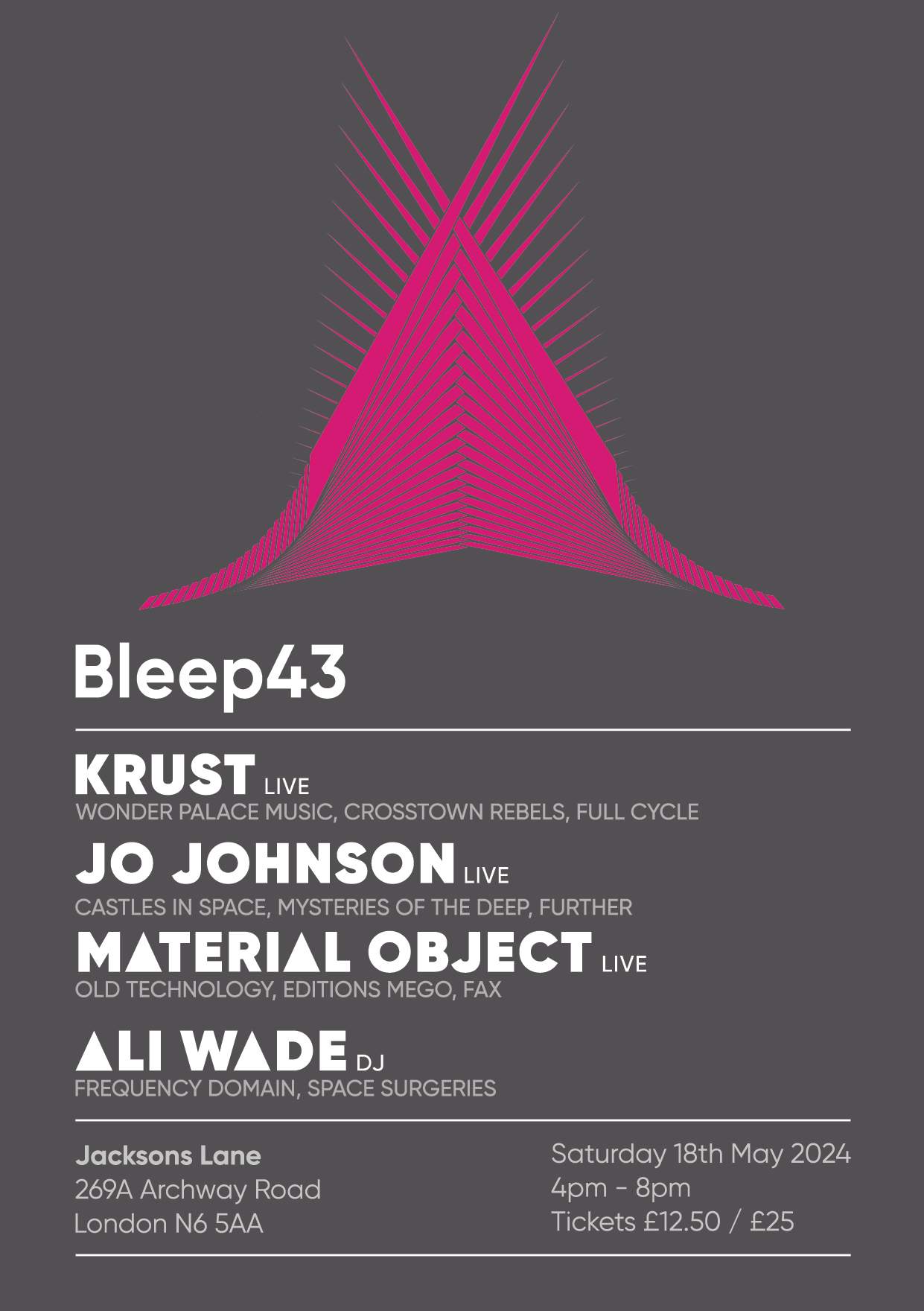 Bleep43 with Krust, Jo Johnson, Material Object and Ali Wade - Página frontal