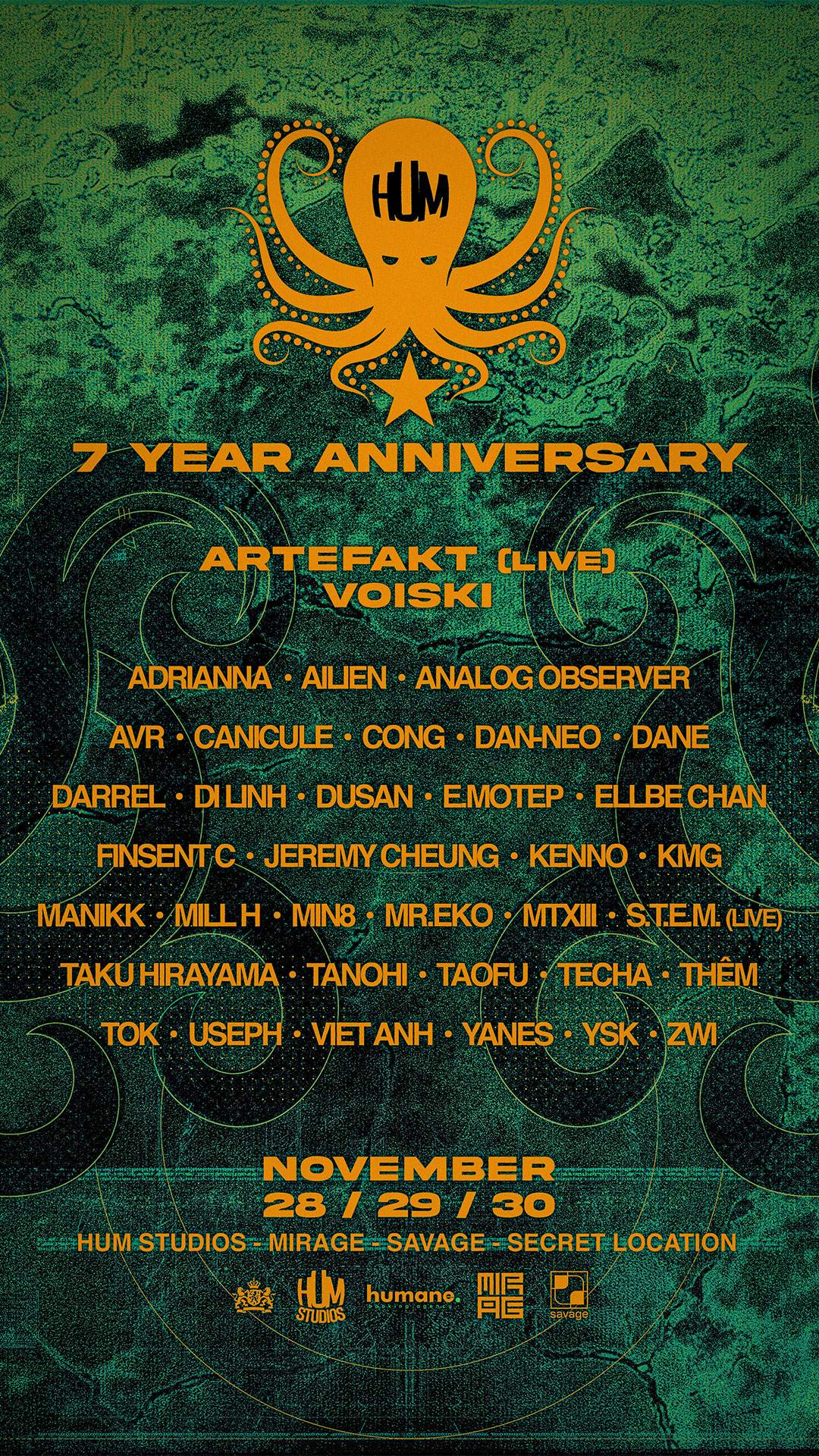 HUM 7 YEAR ANNIVERSARY PRESENTS: Artefakt LIVE & Voiski at TBA - HUM ...