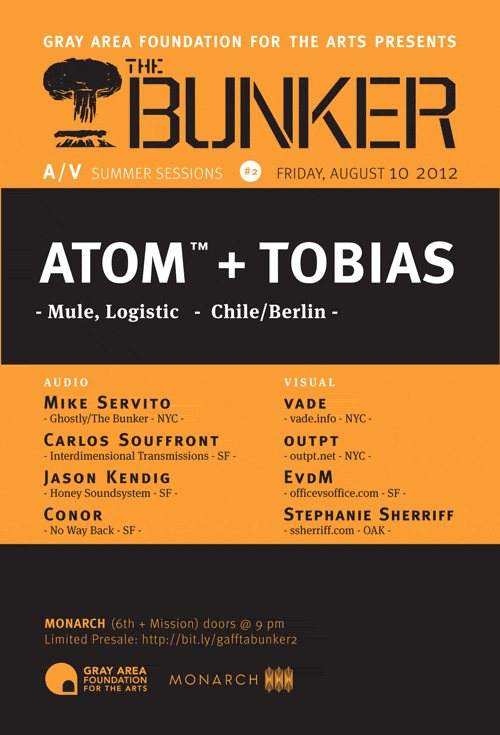The Bunker A/V Summer Sessions Pt. 2 with Atom & Tobias - Página frontal