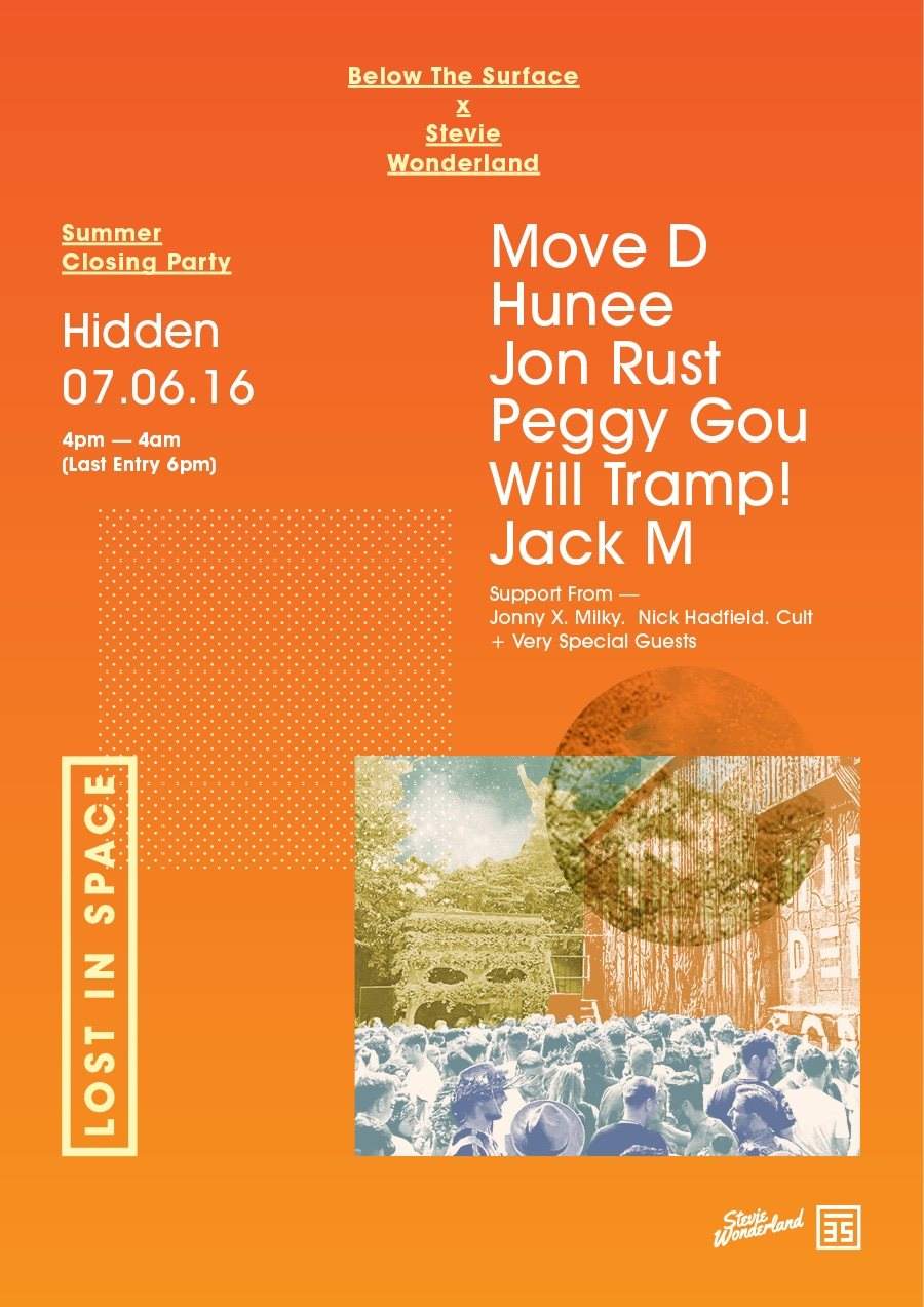 Lost In Space / Move D, Hunee, Jon Rust, Peggy Gou, Will TRAMP!, Jack M & More - Flyer-Vorderseite