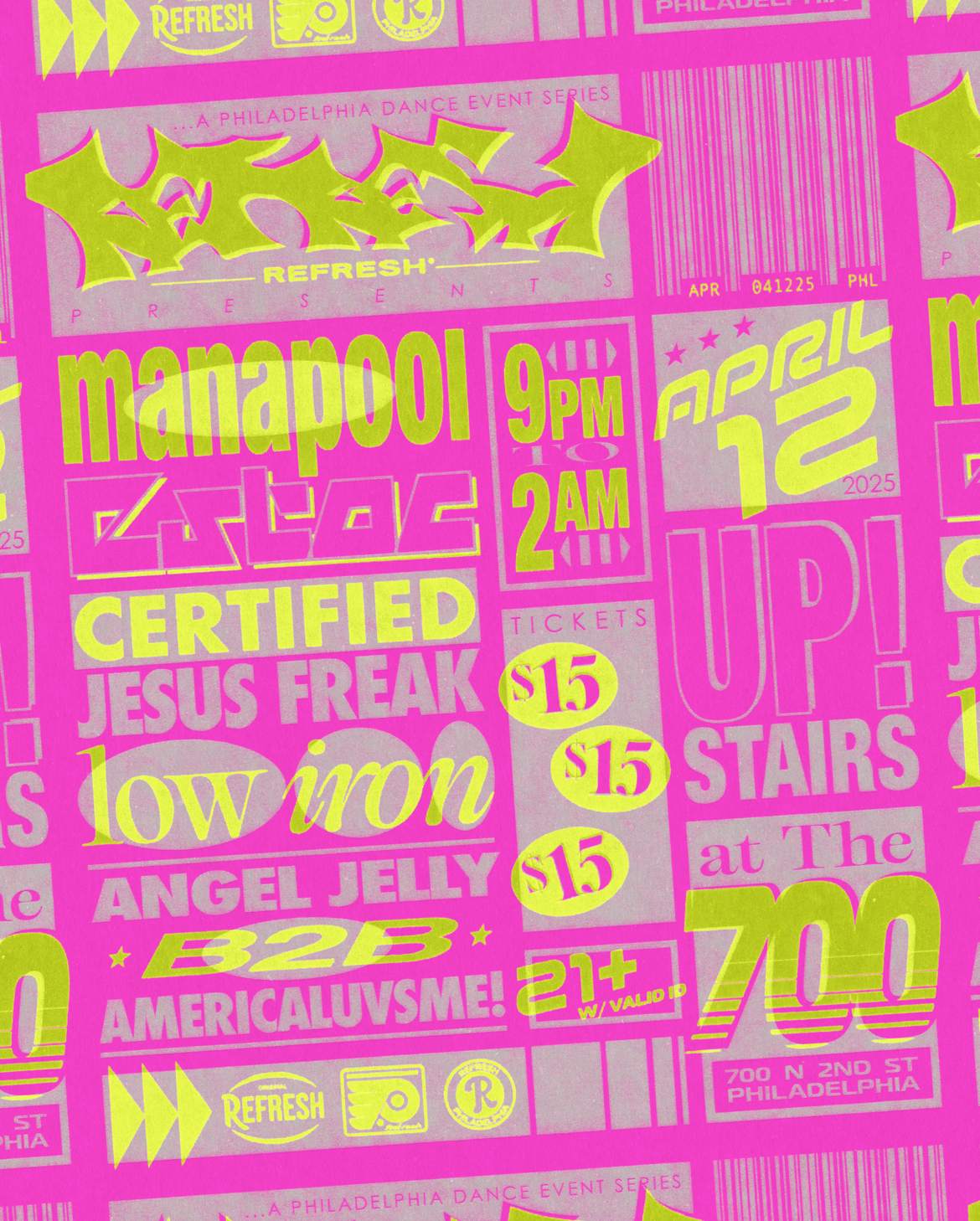REFRESH PRESENTS: MANAPOOL, estoc, CERTIFiIED JESUS FREAK, low iron at ...
