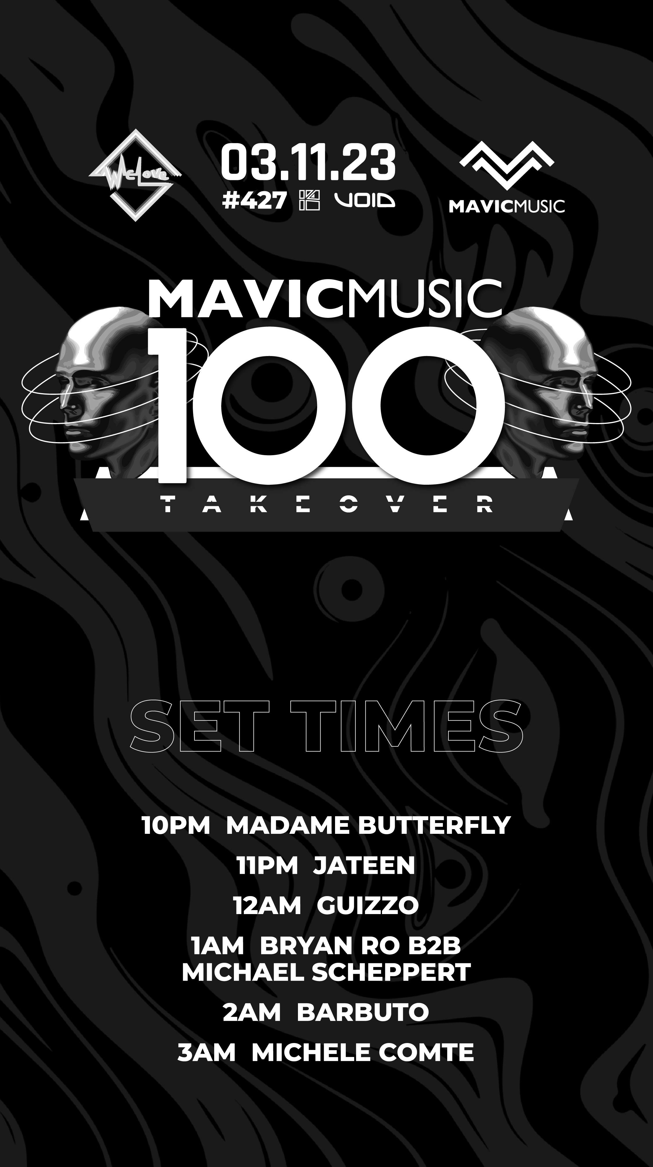 WeLove #427 - MavicMusic 100 Takeover - フライヤー表