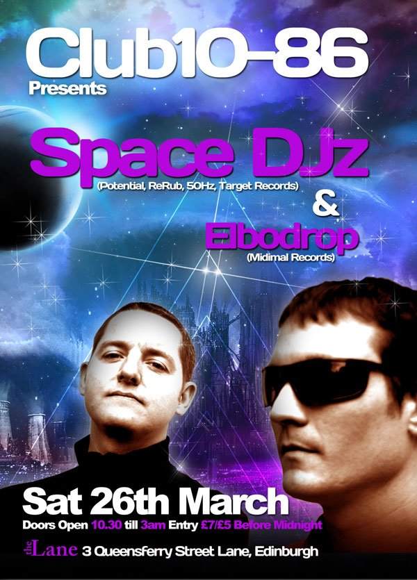 Club 10-86 presents The Space Dj'Z & Elbodrop - Página frontal