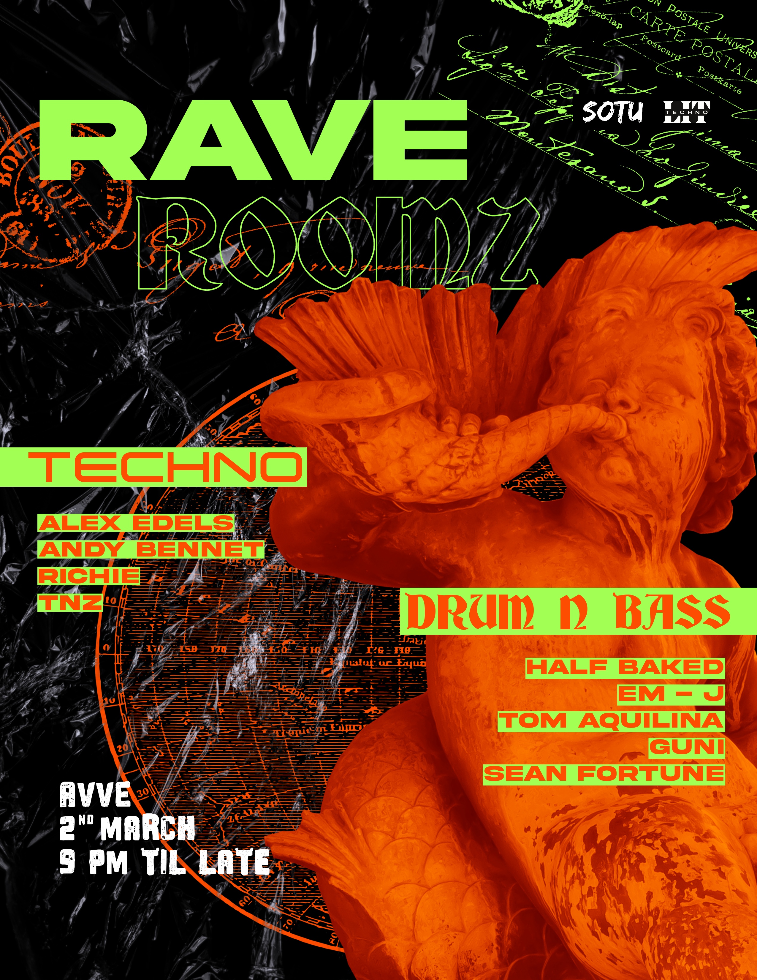 Rave RoomZ | 2 Stages - Techno X DnB - Underground Party at Avve, Bangkok