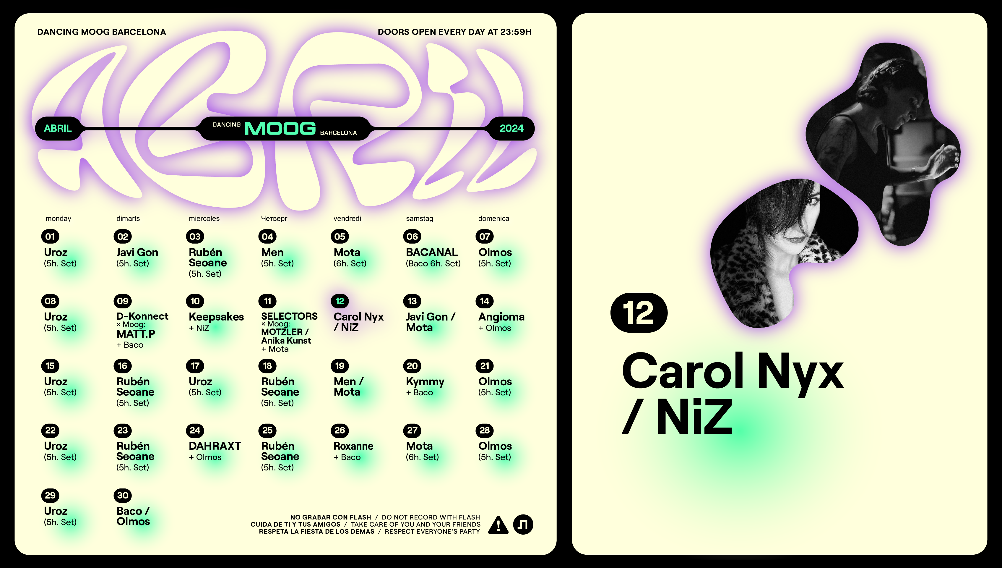 Residentes 2x1: Carol Nyx / NiZ - フライヤー表