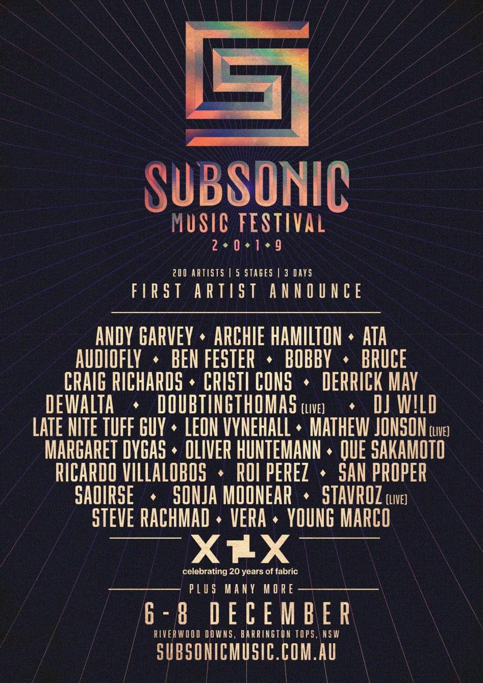[postponed] Subsonic Music Festival 2019 - フライヤー表