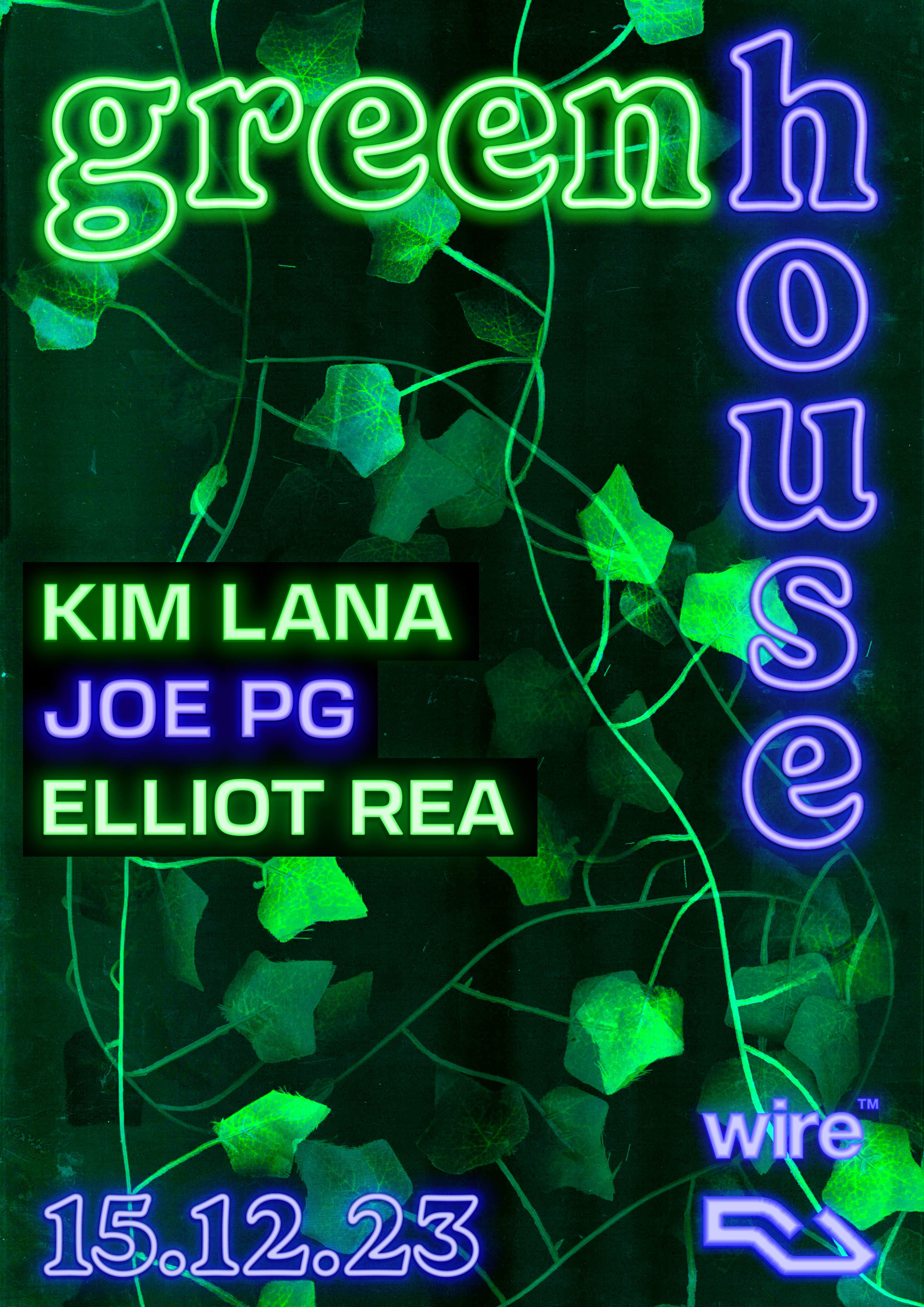 Greenhouse: Kim Lana, Joe PG and Elliot Rea - Página frontal