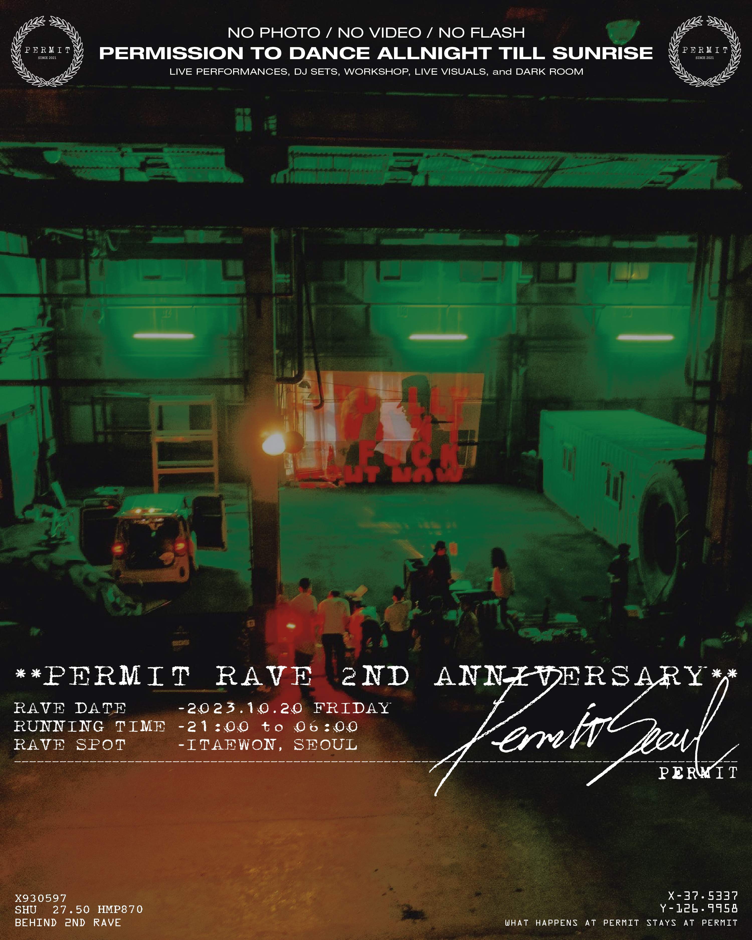 PERMIT RAVE 2nd Anniversary  - フライヤー表
