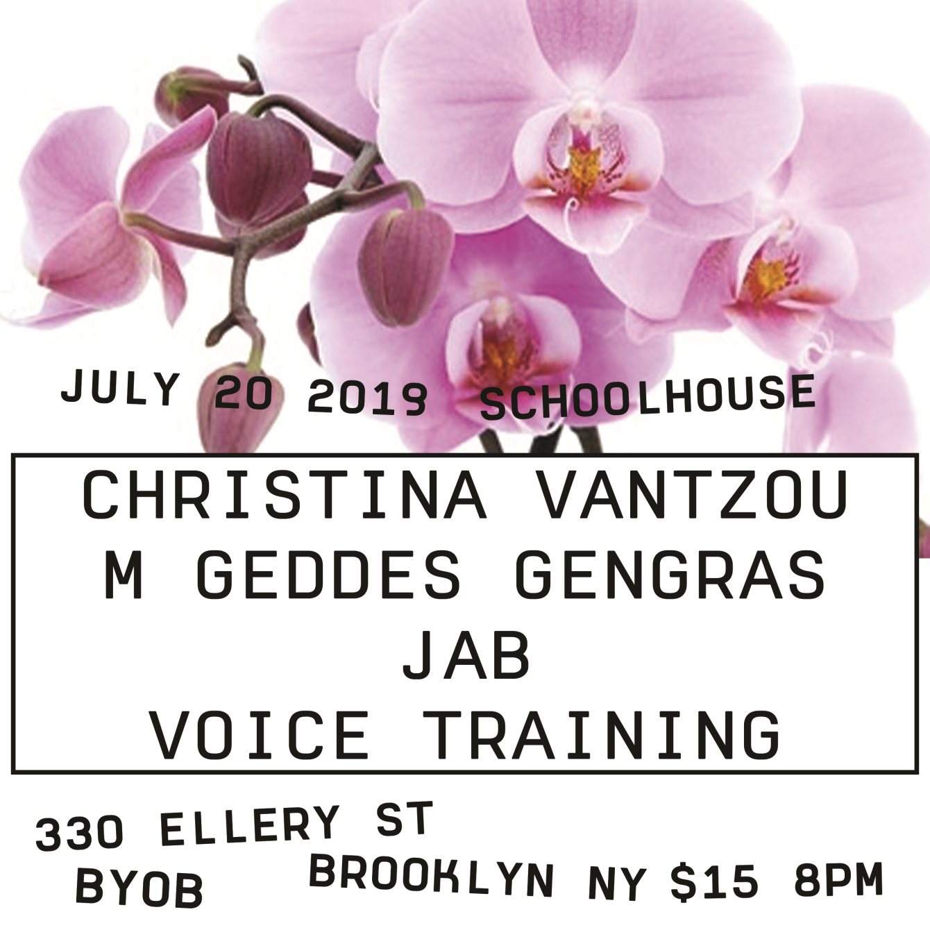 Christina Vantzou, M. Geddes Gengras, JAB, Voice Training - フライヤー表