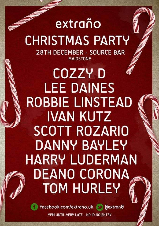 Extraño Christmas Party at the Source Maidstone with Cozzy D, Lee Daines & Robbie Linstead - Página trasera