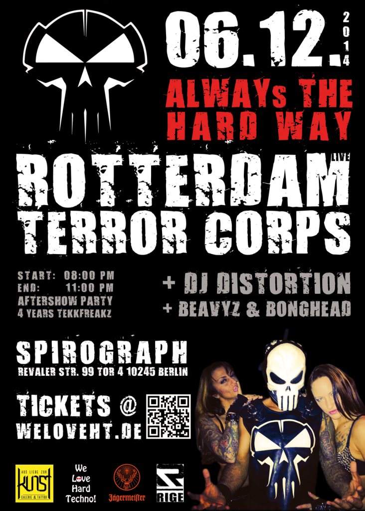 Rotterdam Terror Corps Live at Always the Hard Way - Página frontal