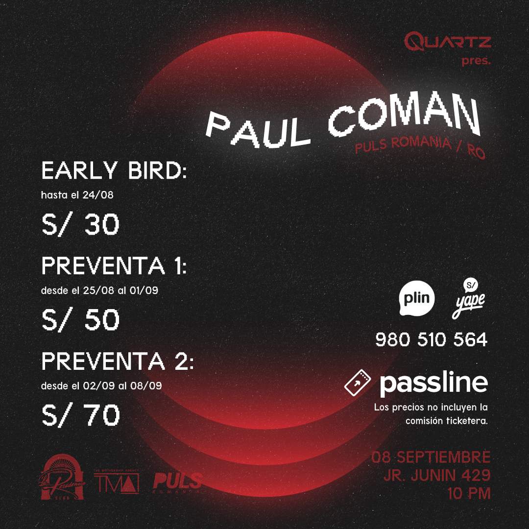 Quartz pres. Paul Coman (RO) - フライヤー裏
