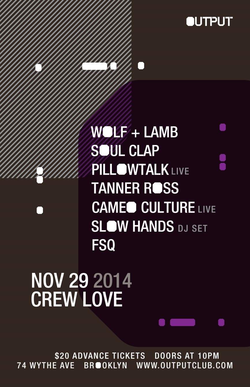 Crew Love with Wolf+Lamb/ Soul Clap/ Pillow Talk/ Tanner Ross/ Cameo Culture/ Slow Hands/ FSQ - Página frontal