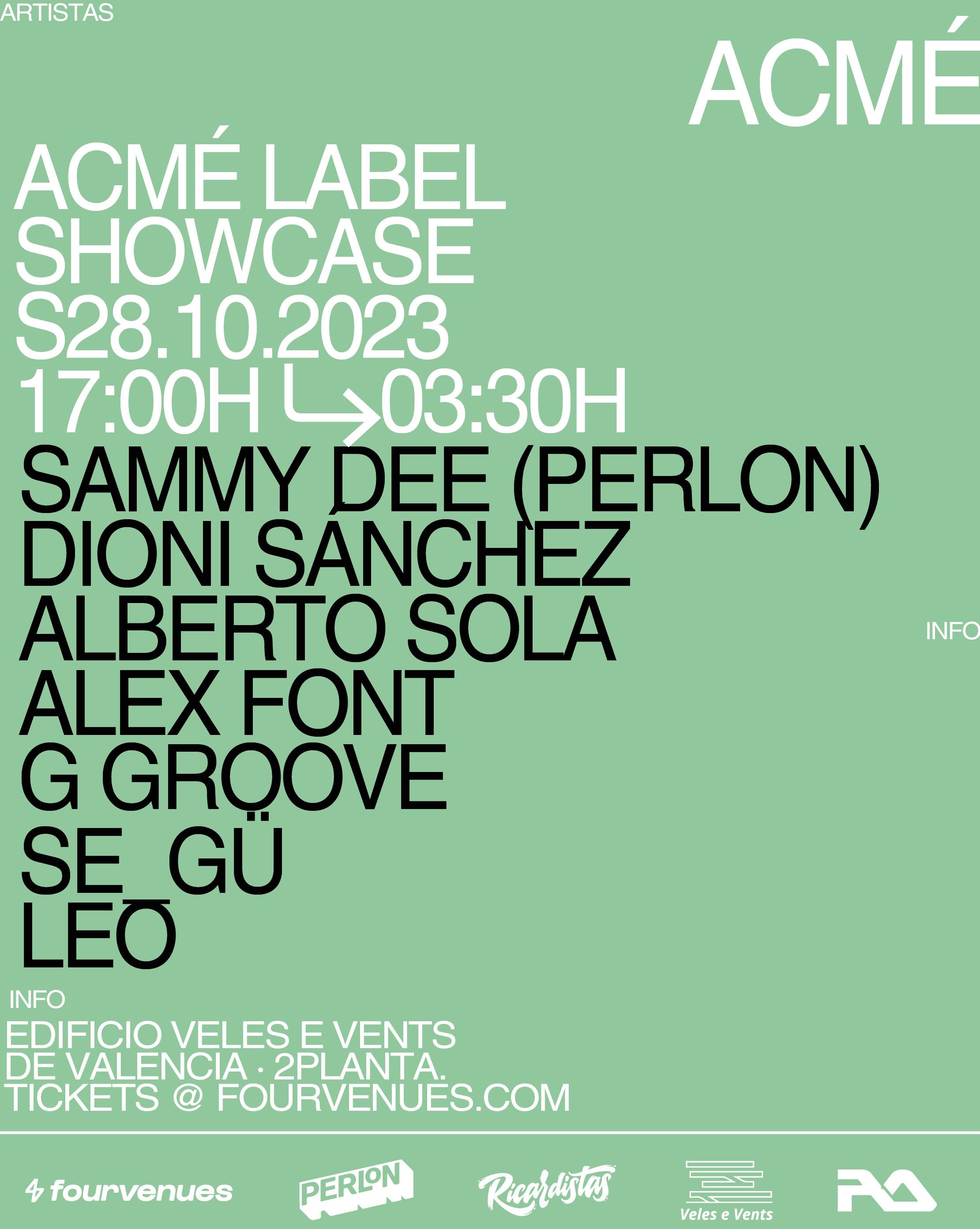 Acmé label showcase with Sammy Dee (PERLON) - フライヤー表