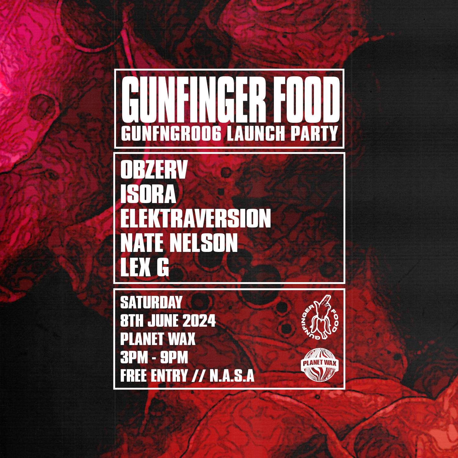 Gunfinger Food: GUNFNGR006 Launch Party - フライヤー表
