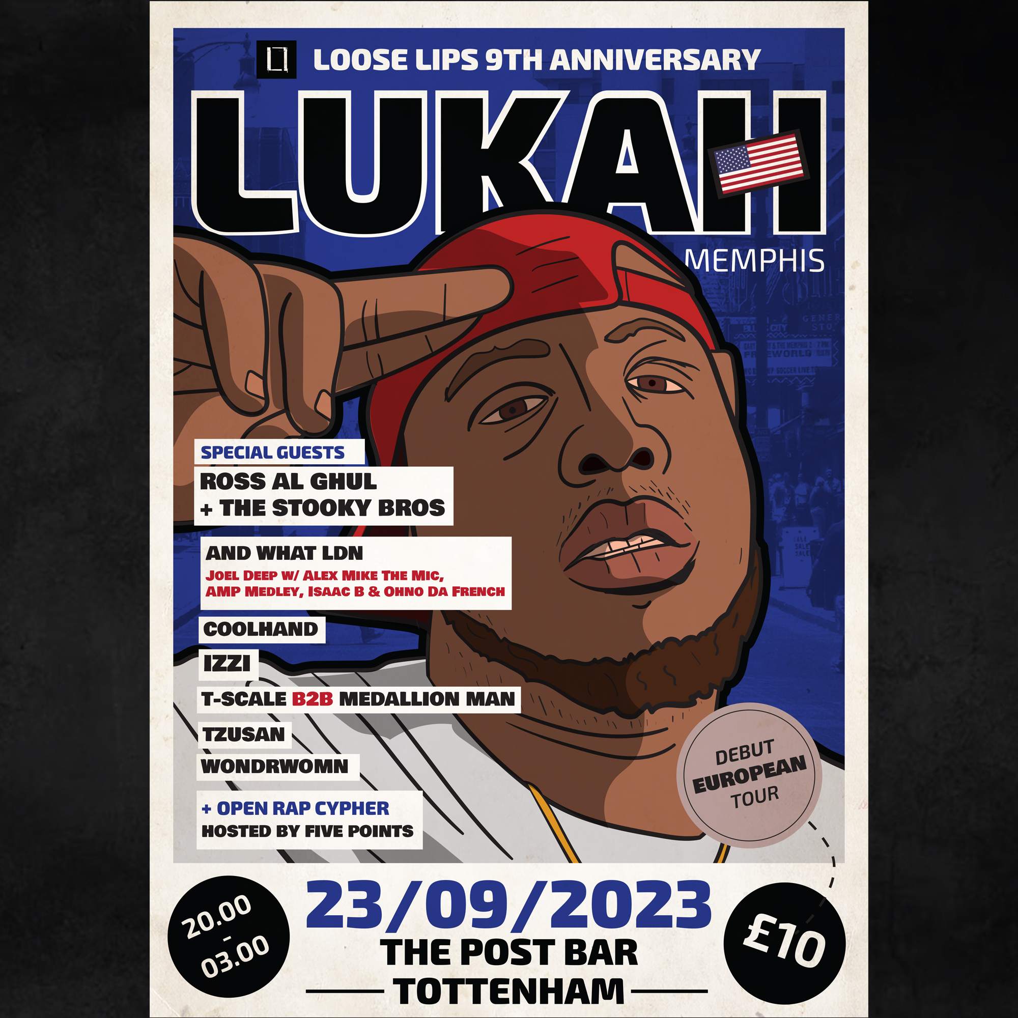 Loose Lips' 9th Anniversary in LDN - Lukah (UK Debut tour) + special guests - フライヤー裏