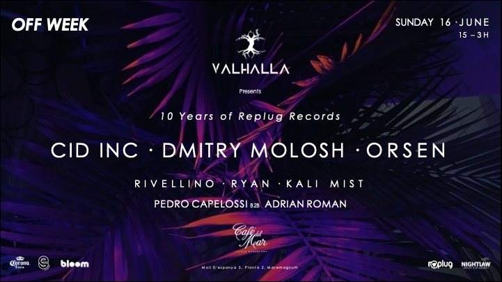 Valhalla Pres. 10 Years Of Replug Records [Cid Inc, Dimitry Molosh, Orsen] - フライヤー表