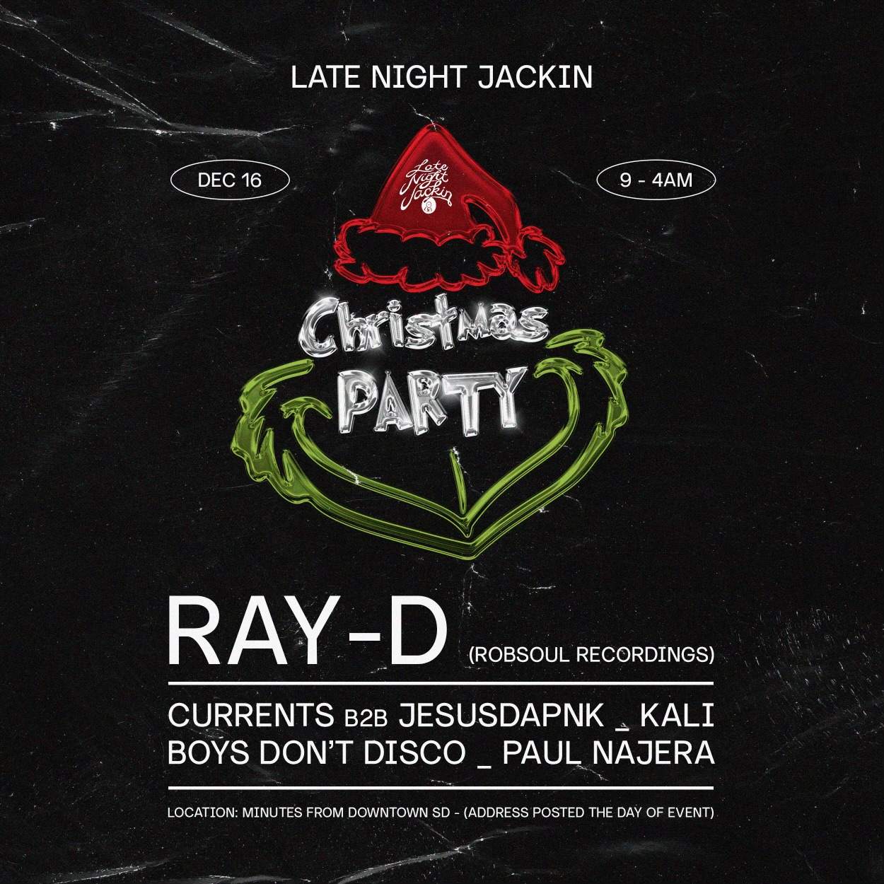 Late Night Jackin Christmas Party - フライヤー表